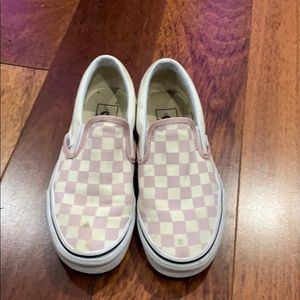 White and Pink checkered vans! REAL